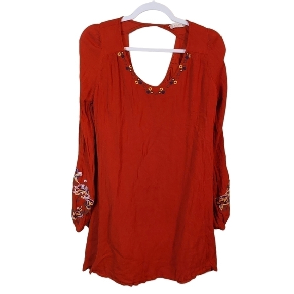 BOHO ALTAR'D STATE LADIES LONG SLEEVE GAUZE TOP- L - Picture 1 of 4